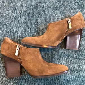 Olive Green Heeled Suede Donald Pliner Booties